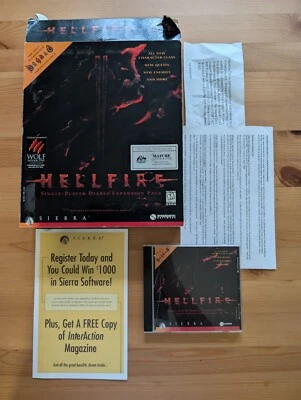 Diablo Hellfire Expansion Pack Gatefold Big Box PC Video Game Completed - Image 1 of 4