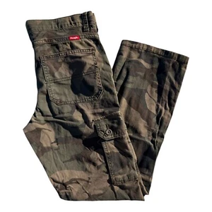 Wrangler Cargo Pants Boy's Size 14 Husky Camo Straight Leg Adjustable Waist - Picture 1 of 7