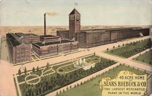Sears Roebuck & Co Advertising Postcard Mercantile Plant 40 Acre PM 190?  C9 - Picture 1 of 2