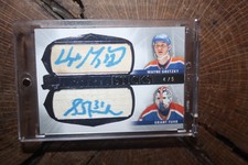 2020-21 UPPER DECK THE CUP WAYNE GRETZKY GRANT FUHR SCRIPTED SWATCHES CARD 4/5