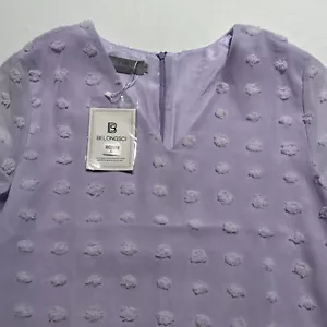 BELONGSCI Women’s Summer V-neck Wide sleeve Dress - Lavender - Size: Large - NWT - Picture 1 of 19