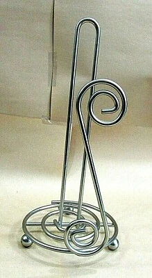 Toallero de papel de encimera de acero inoxidable con desplazamiento vintage de los años 90 Foto 1 de 4