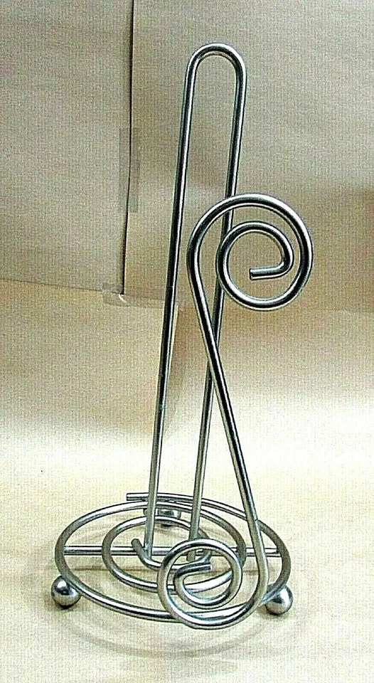 Toallero de papel de encimera de acero inoxidable con desplazamiento vintage de los años 90 Foto 1 de 4