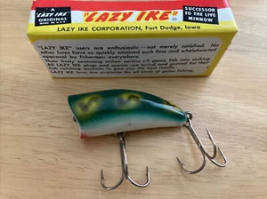 VINTAGE LAZY IKE - Chug Ike / KC2- F “Frog” w Box & Insert, Lure, Plastic - Picture 1 of 7