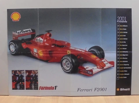 FERRARI FORMULA 1 2001 POSTER WITH MICHAEL SCHUMACHER & RUBENS BARRICHELLO Cover