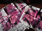 Vintage Badetuch Waschtuch Set rosa lila Blumen Shabby Chic Cottage Kanone