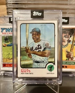 2022 Willie Mays Artist Proof Signed #2/20 Topps Spotlight 70 1973 NYMets Framed - Picture 1 of 3