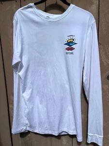 Ripcurl The Search Graphics WHITE Long Sleeve UPF50 Tshirt - Mens Sz M - Picture 1 of 11