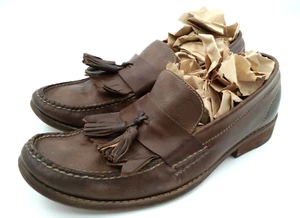 Cole Haan Kiltie Tassel Loafers Mens 10.5 Brown Leather - Picture 1 of 10