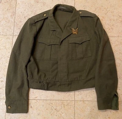 Rare Vintage 60's 1969 Norweigan/Dutch Army Green Ike Jacket Eisenhower Size L - Image 1 of 4