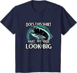 Does This Shirt Make My Bass Look Big Funny Fishing Youth Unisex T-shirt - Picture 1 of 4