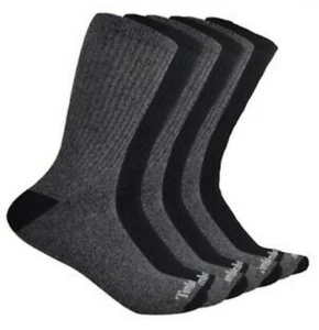 NUEVOS Timberland 6 Pares Calcetines Acolchados Crew Para Hombre Talla 6-12 Negro/Gris - Imagen 1 de 4