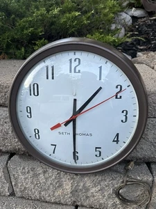 Reloj de Pared Vintage SS18D Seth Thomas Oficina Escuela Tienda 14" Cara Burbuja - FUNCIONA - Imagen 1 de 8