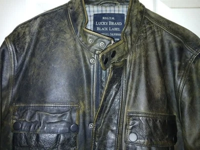 CHAQUETA DE CUERO ACE MOTO MARCA LUCKY ETIQUETA NEGRA. HOMBRE MED Foto 1 de 4
