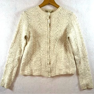 VTG Jones NY Country Women Open Knit Button Sweater XS/S Alpaca Wool Blend  - Picture 1 of 12