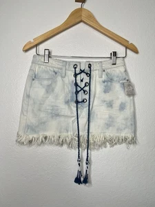 Neu mit Etikett Free People Denim Schnürrock Größe 24 Boho Chic - Bild 1 von 3