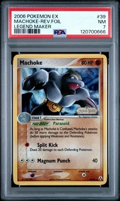 2006 POKEMON EX LEGEND MAKER 39 MACHOKE-REVERSE FOIL NEAR MINT PSA 7 - Image 1 of 3