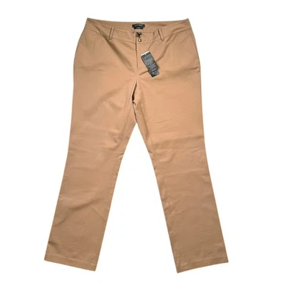 NWT Ralph Lauren Womens Connor Chino Pants 14W Beige Stretch Straight Leg Preppy - Image 1 of 4