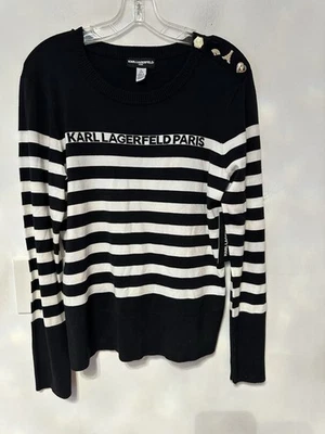 Nuevo Suéter Karl Lagerfeld Paris a Rayas Talla M Foto 1 de 4