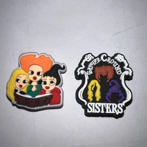 Hocus Pocus Crocs Charms per Scarpe Set di 2 Charm Halloween Croc, Winifred Mary Sarah - Foto 1 di 5