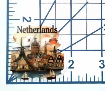 Netherlands Europe Vinyl Sticker - City View Clear Backing Die Cut Ready to Ship - Image 1 of 4