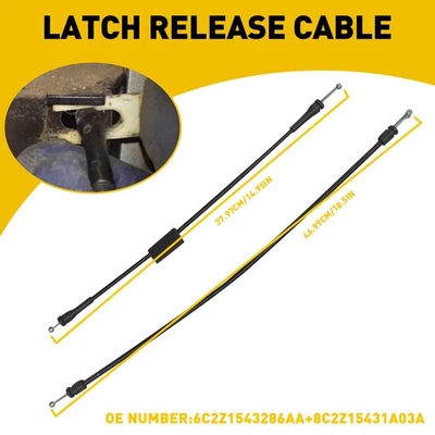 Cable de liberación de pestillo de puerta trasera izquierda 2 piezas para Ford E150 E250 E350 E450 1992-2009 Foto 1 de 4