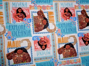3/4 yd "EXPLORE OCEANIA" Disney Cotton Fabric - Picture 1 of 4