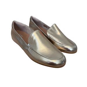 FitFlop Shoes Womens 8 Gold Metallic Leather Loafers Lena Slip On Casual Flats - Picture 1 of 8