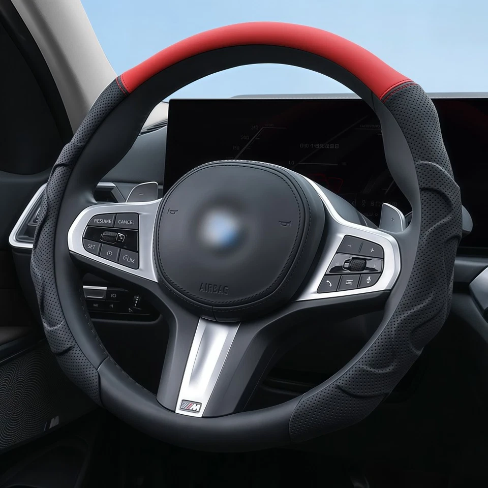 For Chevrolet Luxury Leather Car Steering Wheel Cover 15" Breathable Non-Slip - Image 1 of 4