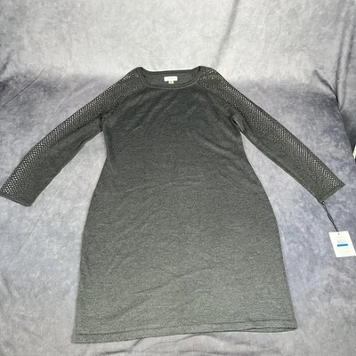Calvin Klein Dress Womens XL Charcoal Sweater Knit Long Sleeve Studded CD6W1181 - Image 1 of 4