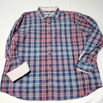 Tommy Bahama Shirt Mens XXL 2XL Sarasota Stretch Plaid Long Sleeve Button Up - Image 1 of 4