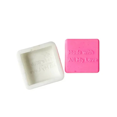 Made-to-Order Square Silicone Soap Mold with Custom Text - image 1 of 4