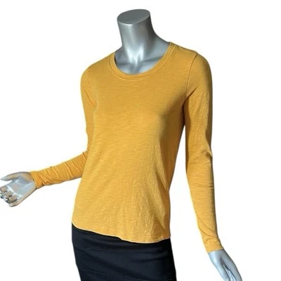 Camiseta para mujer J.Crew XS dorada amarilla manga larga algodón novia Foto 1 de 4