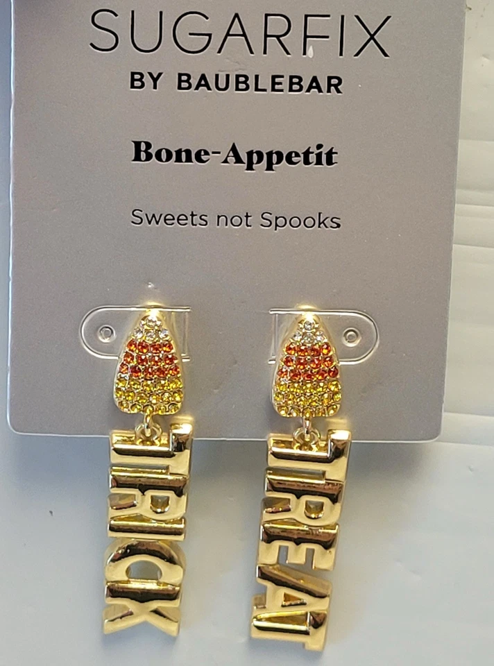 Sugarfix "sweets not spooks" By Baublebar Earrings Bone Appetit Candy Corn