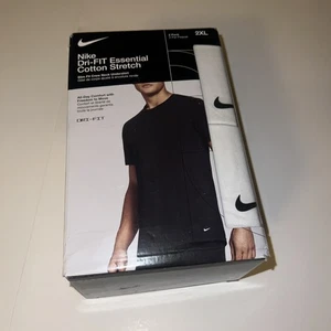 NIKE Calce Ajustado Dri-FIT Essential Algodón Elastizado Crew Camiseta Interior Paquete de 2 Para Hombre’s XXL - Imagen 1 de 4