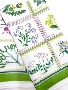 SWEDEN Native Flowers LINEN Small Tablecloth Suitable to Frame 36" Sq - Picture 1 of 9
