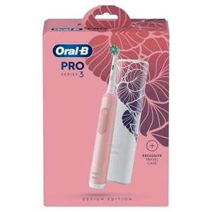 Oral-B Pro 3 3500 Pink Electric Toothbrush with Floral Art Travel Case - Picture 1 of 1