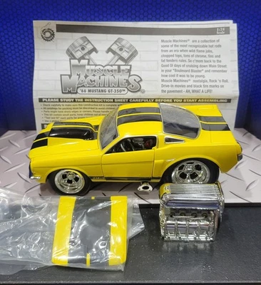 1/24 Muscle Machines '66 Mustang GT 350 Yellow With Black Stripes 2003 Funline - Image 1 of 4
