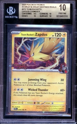 BGS 10 - Team Rocket's Zapdos  070/182  Asia Exclusive Stamped - Pokemon - Image 1 of 2