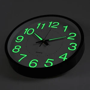 30CM Luminous Wall Clocks Glow In The Dark Silent Home Decor Digital Wall Clock - Picture 1 of 10