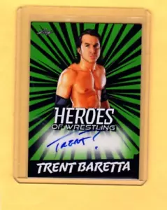 2023 LEAF TRENT BARETTA Heroes Of Wrestling GREEN Parallel AUTO #BA-TB1 - Picture 1 of 2