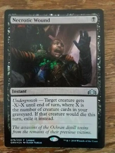 Lámina necrótica de la Liga Magic The Gathering of Ravnica promoción herida - Imagen 1 de 2