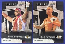 2ct) Austin & Colten Gunn 2023 Upper Deck Allure AEW STAR FUTURES Card #130 #143