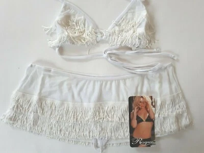 Conjunto de sujetador con flecos blancos Shirley of Hollywood OS lencería erótica sujetadores de tanga Foto 1 de 4