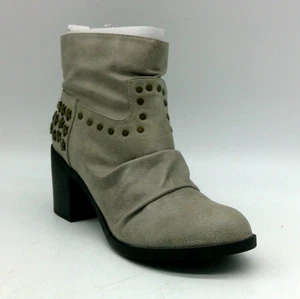 Michael Antonio Jinxy Grey Synthetic Slip On Booties Sz 7 M Studded - Picture 1 of 14