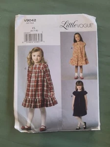 Vogue V9042 Schnittmuster kleines Mädchen Kleid Größe 6-8 ungeschnitten komplett - Bild 1 von 5