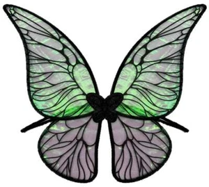 Very Large Iridescent Green Detailed Butterfly Wings - Halloween World Book Day - Picture 1 of 1
