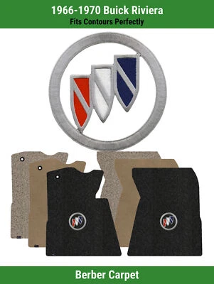 Alfombrillas de primera fila Lloyd Berber para Buick Riviera '66-70 con logotipo de emblema Buick Foto 1 de 4