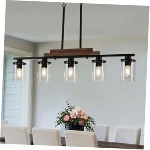 Dining Room Light Fixture Over Table,Farmhouse 5-Light Kitchen Island Black - Picture 1 of 7