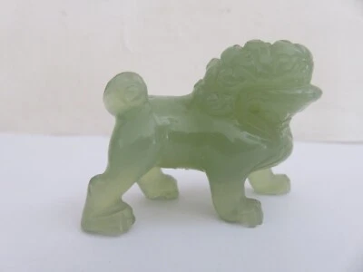 CHINE CHIEN DE FÔ EN JADE JADEITE NEPHRITE SCULPTE CHINESE DOG FÔ - Photo 1/4